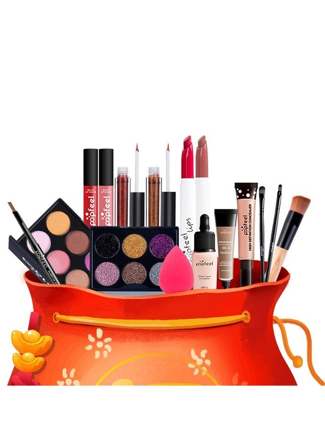 All In One Makeup Set Holiday Gift ; Full Makeup Kit For Women Essential Starter Bundle Include Eyeshadow Palette Lipstick Blush Cream Concealer Face Powder Eyeliner Mascara Lipgloss Brush - pzsku/Z3D3CDE8049F52146D2BFZ/45/_/1694502589/7dd336db-1823-4eae-800c-8431309a6262