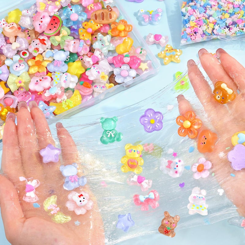 TINKRSTUFF 100PCS Slime Charms Cute Jelly Flatback Resin Charms For Slime, Random Kawaii Decoden Charm for Embellishments Phone Junk Case Charm Bulk, Scrapbooking Crafting & DIY Decor (Multicolor) - Image 5