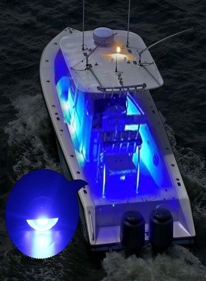 مجموعة CLGMarine من 4 قطع من مصابيح الإضاءة الداخلية للقوارب، مصابيح الدرج، مصابيح الإضاءة الجانبية، مصابيح مثبتة على السطح، مقاومة للماء بمعيار IP67، مناسبة لليخوت، المركبات الترفيهية، الكرفانات، القوارب العائمة، قوارب الصيد، القوارب الشراعية، تعمل بجهد 12 فولت تيار مستمر (أزرق) - Image 2