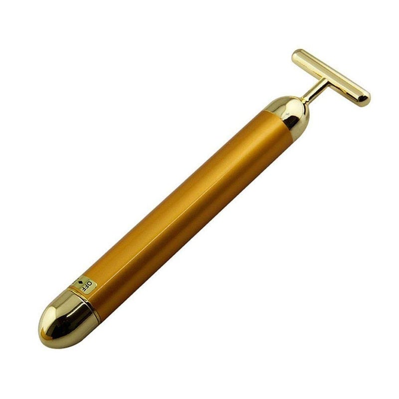 JRT Energy Beauty Bar 24k Golden Pulse Facial Waterproof Structure TShaped Electric Massager Tools for Sensitive SkinFace Pull Tight Firming Lift for ForeheadCheekNeck Clavicle Arm and Leg - Image 3