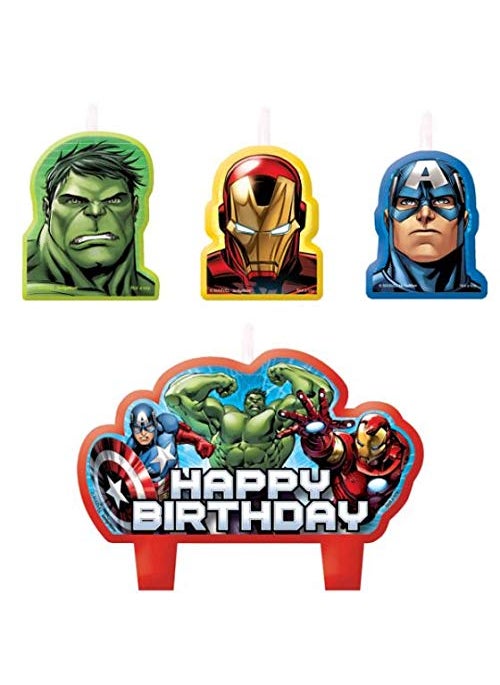 Funcart Funcart Superhero Candles Avenger Themed Birthday Cake Topper Candle 4pcsPack Unscented  - Image 1