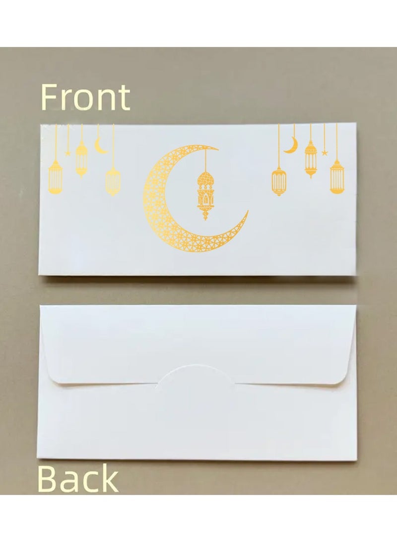 Generic Eid Festival White Envelopes (12pcs Golden Stamping) - 6 Mixed Patterns Cash Packaging for Ramadan/Eid Customs & Family Red Envelopes  - Image 4