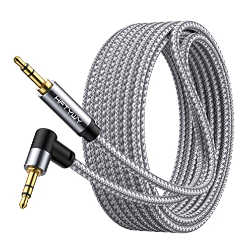 Hftywy Aux Cord,30 ft 3.5mm Audio Cable Headphone Cable Male to Male Stereo Hi-Fi Sound Nylon Braided aux to aux 1/8 Cable for Car Home Stereos Speakers Tablets, Speakers - Image 1