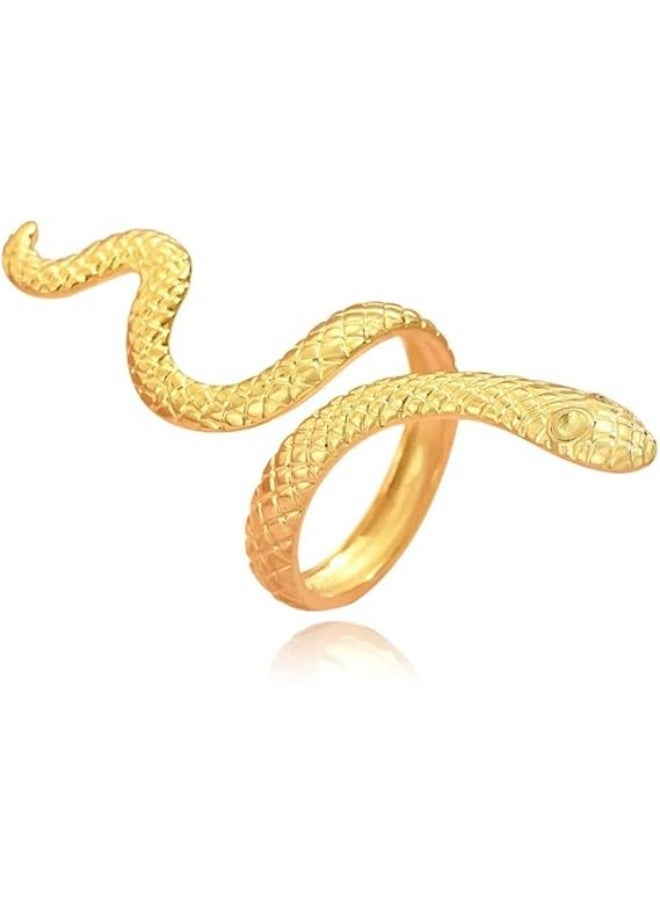 Fayrouz Jewellery A modern snake-design ring made of high-quality stainless steel, adjustable to fit all sizes, combining boldness and elegance in a unique piece, from Turquoise Jewelry. - Image 1