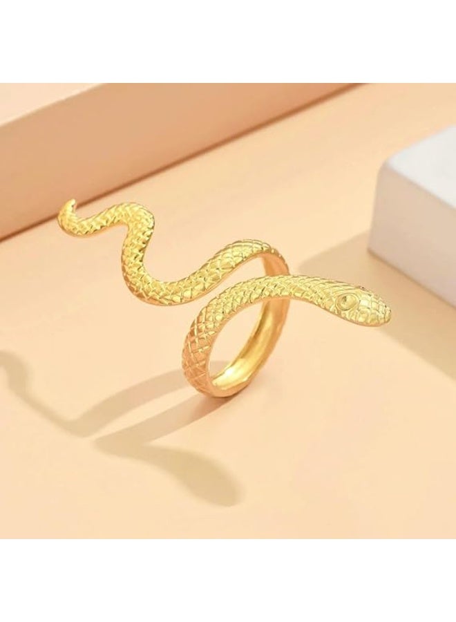 Fayrouz Jewellery A modern snake-design ring made of high-quality stainless steel, adjustable to fit all sizes, combining boldness and elegance in a unique piece, from Turquoise Jewelry. - Image 5