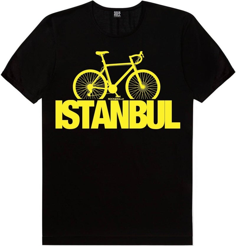 Istanbul Bicycle White, Istanbul Letters Black Men's 2-Piece Eco Pack T-Shirt