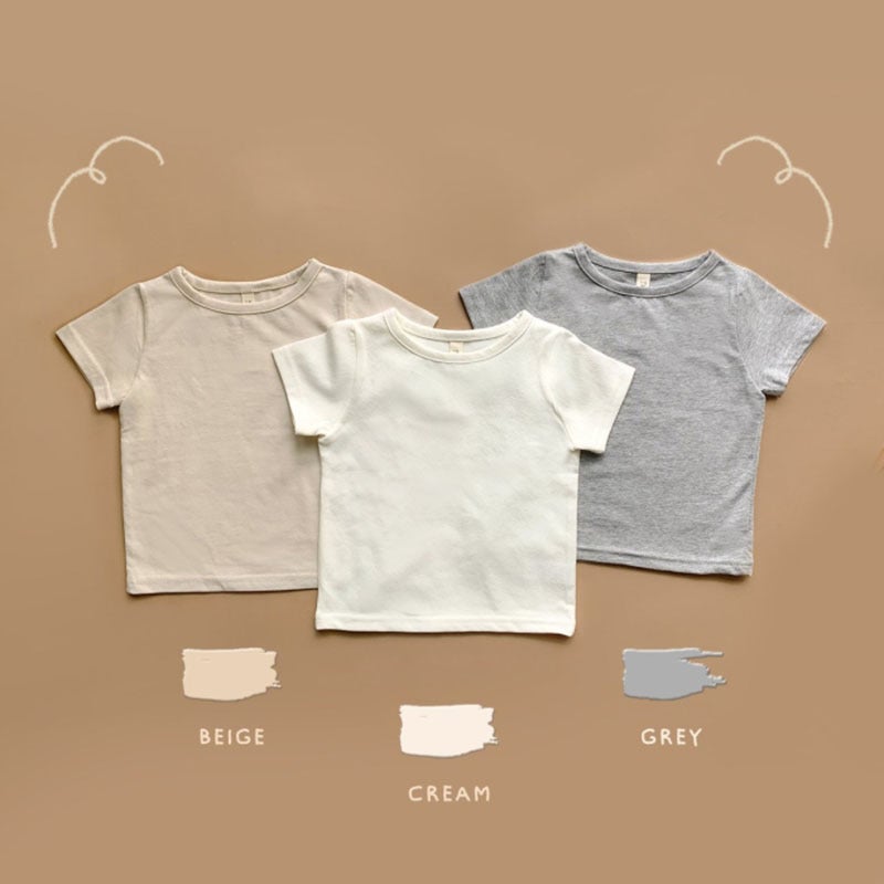2025 Boys Short-Sleeved T-Shirt Korean Style Children'S Wear Baby Girl Solid Color Base Shirt Baby Top Ins Style - Image 4