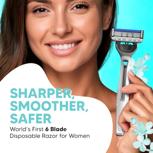 LetsShave Evior 6 Portable Razor for Women,World's First 6 Blade Razor Set, Ultra Sharp Blade with Lubricating Strip, Disposable Razor for Women - Image 2