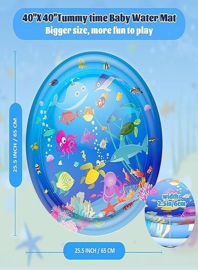 Reepsun Baby Kids Circle Water Play Mat Toys Inflatable Tummy Time Leakproof Water Play Mat, Fun Activity Play Center Indoor and Outdoor Water Play Mat for Baby, (Pack of 1) - Image 3