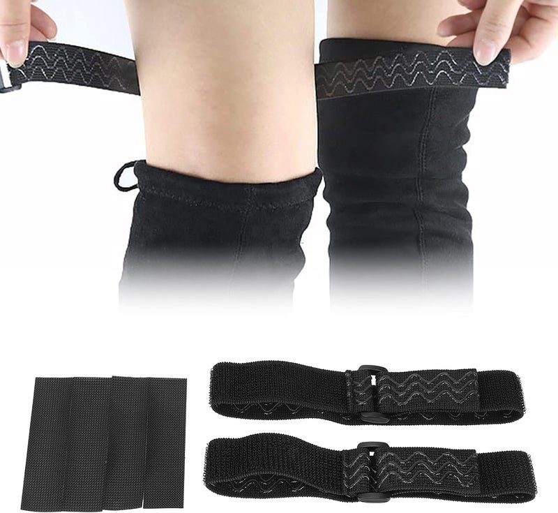 كلاراكو 2 قطعة من أشرطة أحذية الركبة، أحذية مرنة قابلة للتعديل وأحزمة ثابتة مضادة للانزلاق مع 4 أشرطة لاصقة للنساء - Image 1