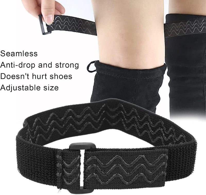 كلاراكو 2 قطعة من أشرطة أحذية الركبة، أحذية مرنة قابلة للتعديل وأحزمة ثابتة مضادة للانزلاق مع 4 أشرطة لاصقة للنساء - Image 2