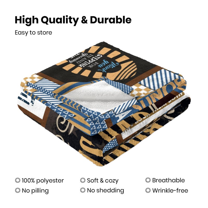 SIKLTY Bonus Dad Gifts Throw Blanket 60"" x 50""  Step Dad Birthday Gift from Daughter  Gifts for Bonus Dad from Son  Best Stepped Up Dad Gifts  Gifts for Step Dad from Daughter - Image 5