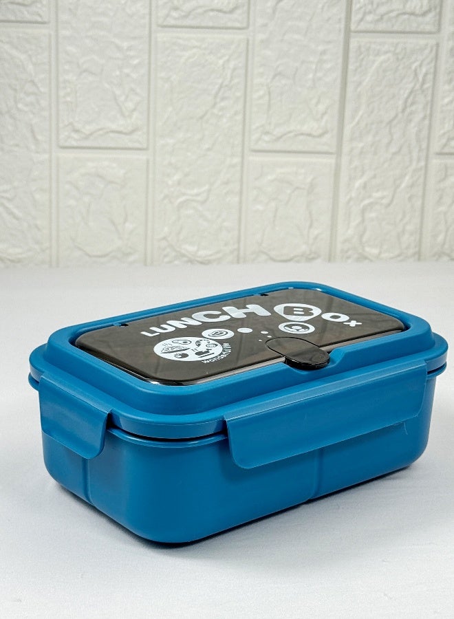 توشيونيكس صندوق غداء سعة 1.2 لتر - صندوق وجبات بينتو بثلاثة أقسام، وملعقة وشوكة، وفتحة تخزين أدوات مائدة مدمجة في الغطاء - آمن للاستخدام في الفريزر وغسالة الأطباق والميكروويف، مانع للتسرب ومحكم الإغلاق مع ثلاثة أقسام، خالٍ من مادة BPA، خفيف الوزن، وعاء طعام متين للبالغين والأطفال - للمنزل والمكتب والمدرسة وحضانة الأطفال والسفر - 19×12×5 سم - Image 2