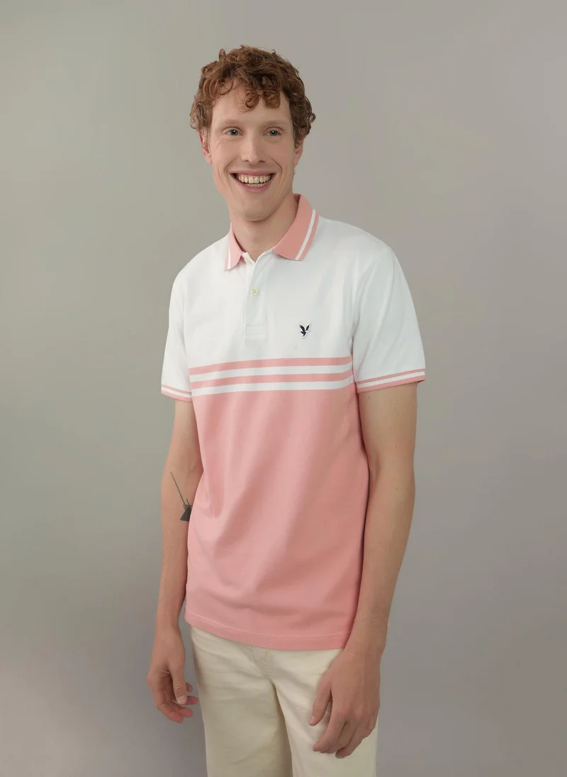 امريكان ايجل Striped Logo Polo Shirt