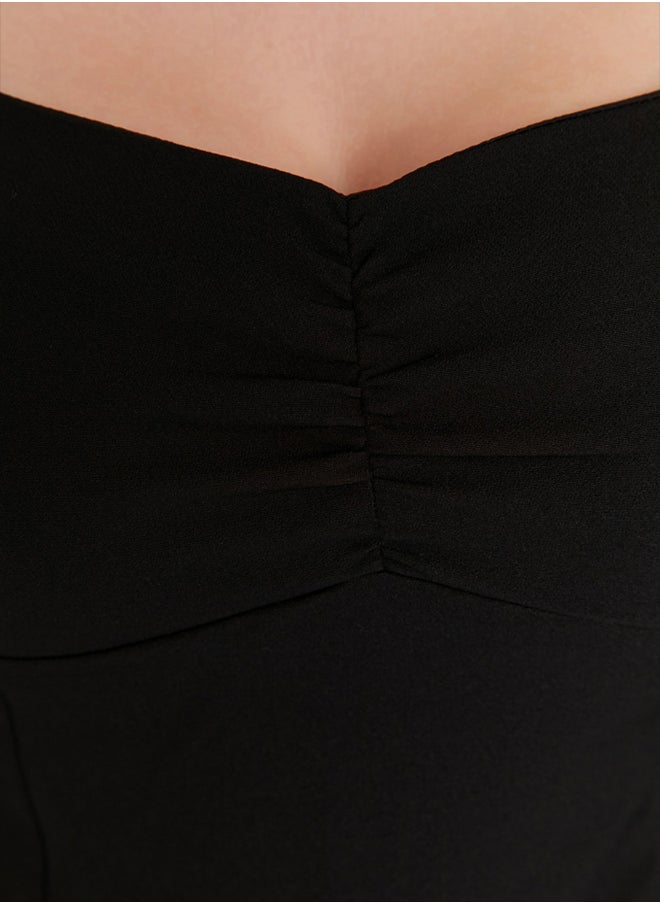 trendyol - Black Gather Detailed Woven Blouse TWOAW23BZ00633 - Image 1