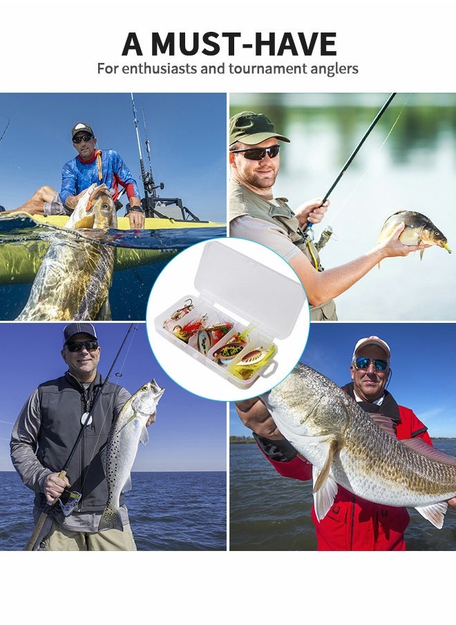 GROIC 10 Pack Spinnerbait, Bass Trout Salmon Hard Metal Spinner Bait Kit, Spinner Tail Faux Hard Bait with Storage Box, Fishing Fake Bait Set  - Image 5