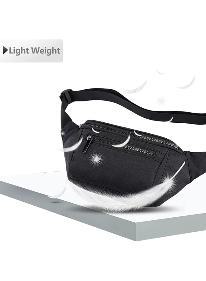 X spring Fanny Pack for Men Women Crossbody Waist Bag Pack Lightweight Comfortable Black Waist Bag Belt Bag for Travel Walking Running Hiking Cycling Easy Carry Any Phone Wallet - Image 3
