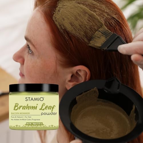 STAMIO Brahmi Powder 80 gm for Hair Pack, Scalp Care, Cleanser, Mask | Sun Dried Bacopa monnieri Leaves/Leaf | Suitable For All Hair-Types Men & Women | In Jar 2.82 oz - Image 4