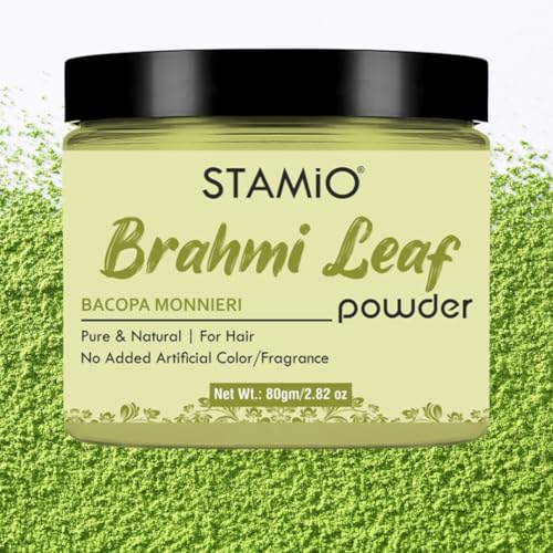 STAMIO Brahmi Powder 80 gm for Hair Pack, Scalp Care, Cleanser, Mask | Sun Dried Bacopa monnieri Leaves/Leaf | Suitable For All Hair-Types Men & Women | In Jar 2.82 oz - Image 5
