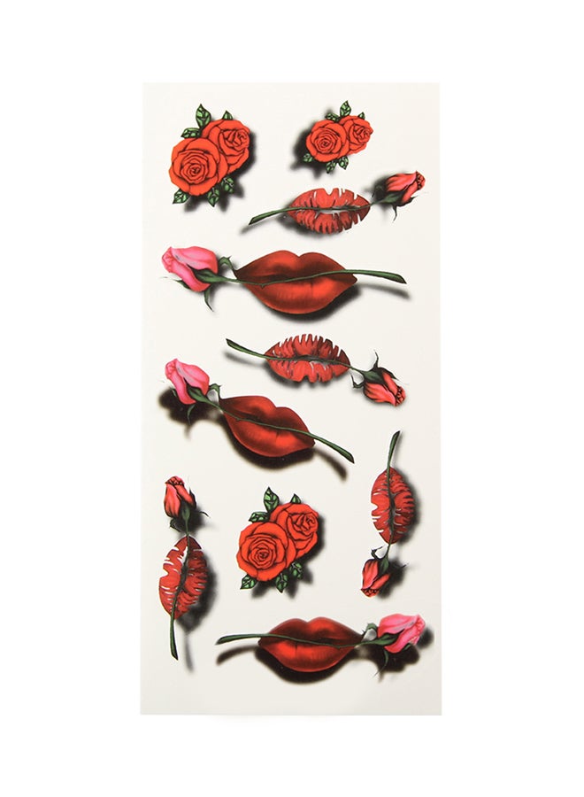 3D Flowers Waterproof Body Art Temporary Tattoo Sticker Multicolour