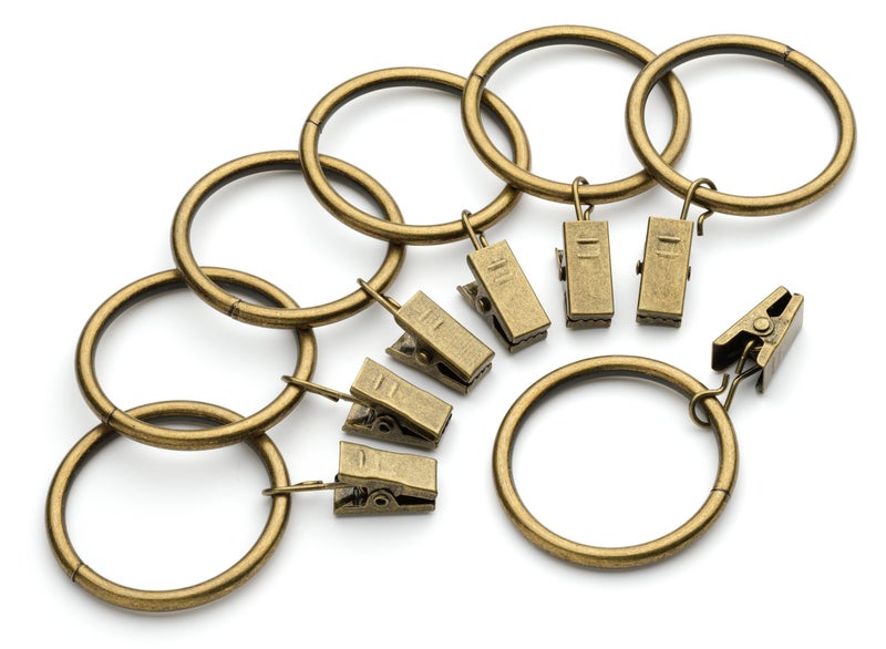 Perfect Order Iron Metal Curtain Clip Rings 1 1/2 Inch Interior Diameter (20, Bronze Antiqued) - Image 1