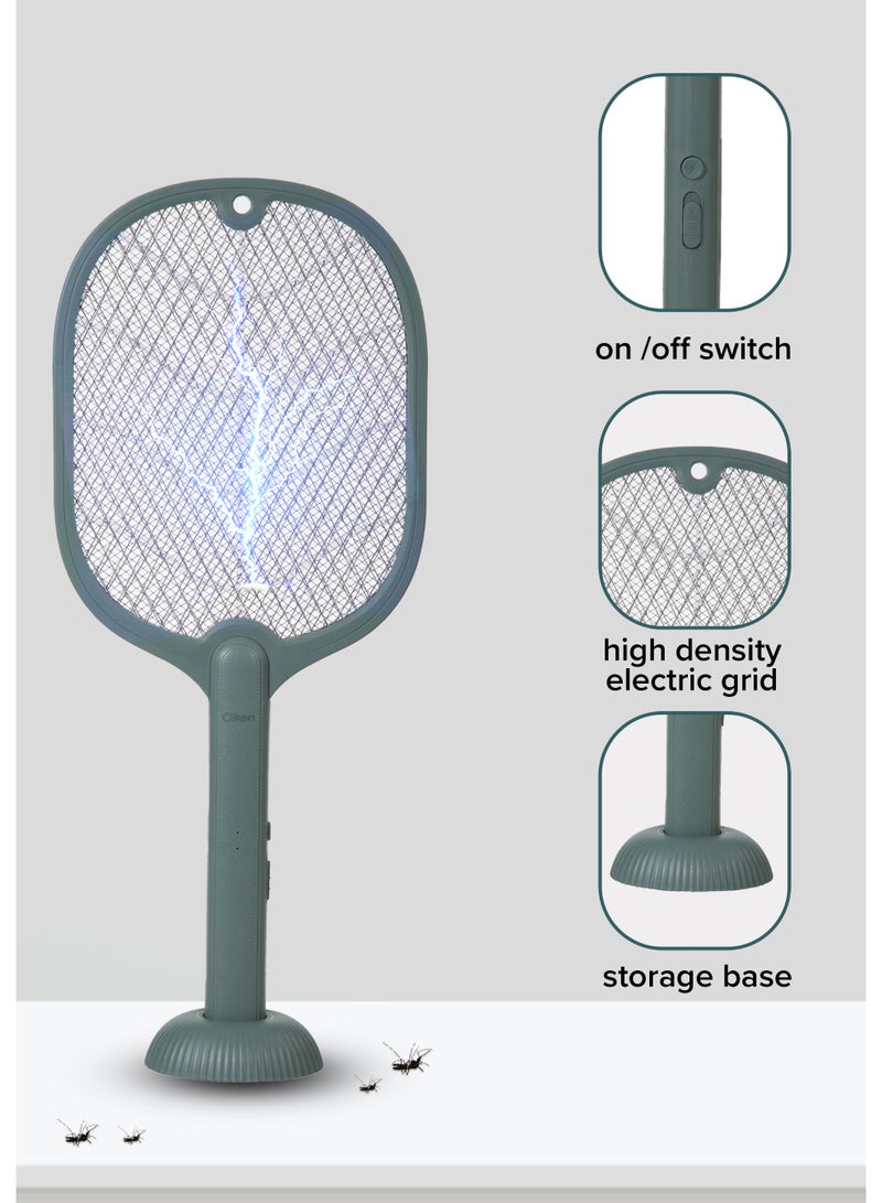 Clikon clikon Rechargeable Mosquito Swatter with Hi-Power LED Light - USB Power, Green Color with LED Light for Mosquitos Flies Pest Control for Indoor and Outdoor Use  - Image 2
