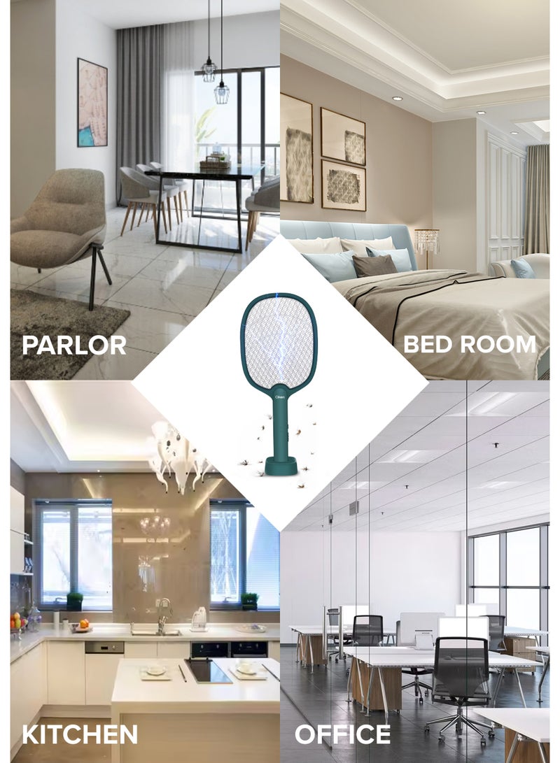 Clikon clikon Rechargeable Mosquito Swatter with Hi-Power LED Light - USB Power, Green Color with LED Light for Mosquitos Flies Pest Control for Indoor and Outdoor Use  - Image 5