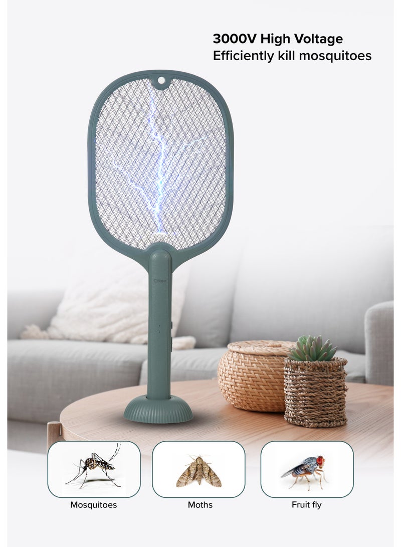 Clikon clikon Rechargeable Mosquito Swatter with Hi-Power LED Light - USB Power, Green Color with LED Light for Mosquitos Flies Pest Control for Indoor and Outdoor Use  - Image 4