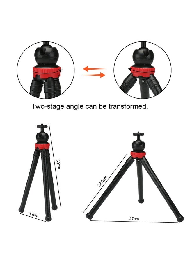 Xtore Flexi Tripod with 360° Rotation for All DSLR and Mobile Phone with Free Phone Holder Clip - (Pack of 1, Black and Red) - Image 4