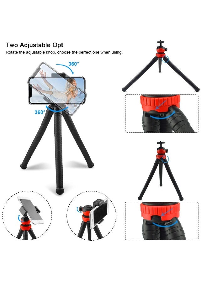 Xtore Flexi Tripod with 360° Rotation for All DSLR and Mobile Phone with Free Phone Holder Clip - (Pack of 1, Black and Red) - Image 5