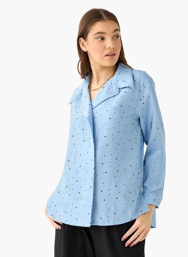 سبلاش فيڤ Shirt with Polka Dot Print