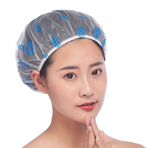 Boulevar Women Plastic Hats Reusable Bath Shower Caps Hair Double Waterproof Bathing Cap Multicolor (Free_Size) (Pack of 6) - Image 1