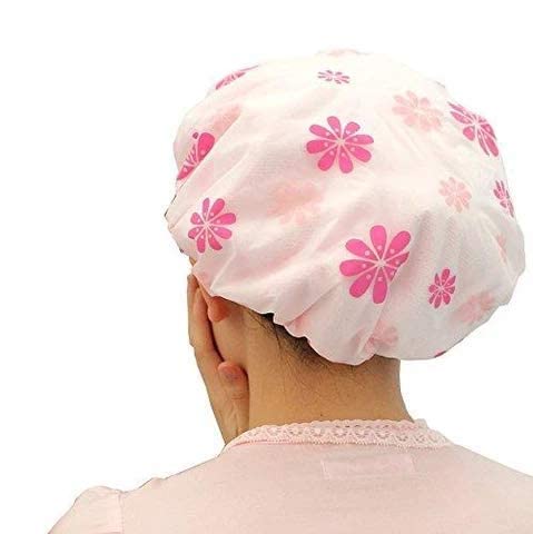 Boulevar Women Plastic Hats Reusable Bath Shower Caps Hair Double Waterproof Bathing Cap Multicolor (Free_Size) (Pack of 6) - Image 4