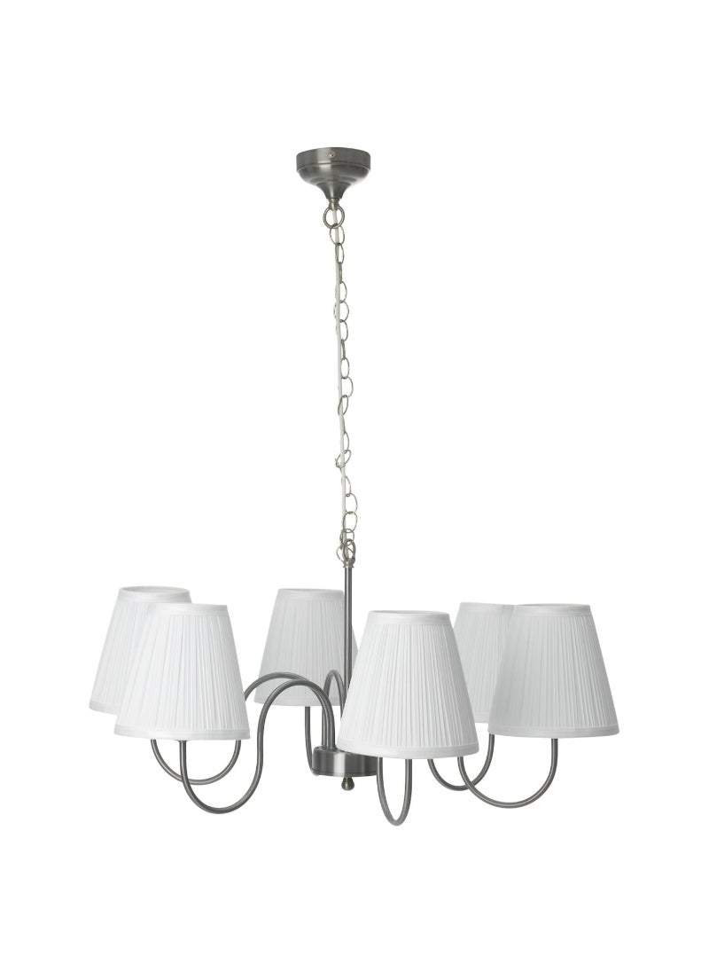 Generic Chandelier 6-Armed Nickel-Plated Fabric 18 Cm 