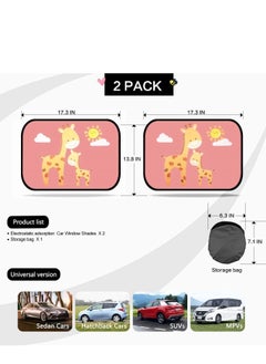SYOSI Car Side Window Sun Shade for Baby Kid, 2 Pcs UV Block Sunlight Protection, Cartoon Giraffefor Window Shield  - Image 5