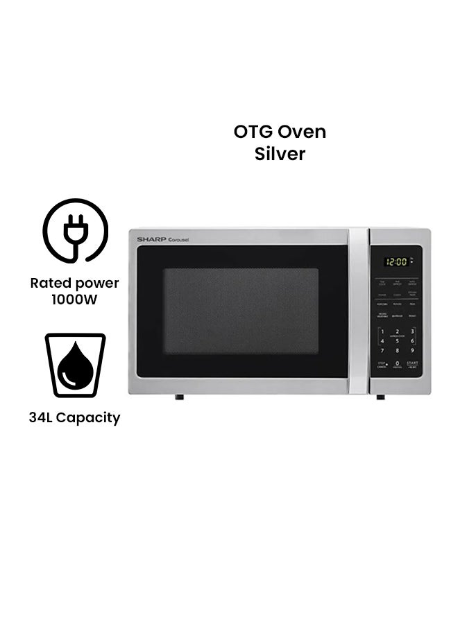 SHARP Powerful Microwave Oven 34 L 1000 W R-34CT ST Silver - Image 2