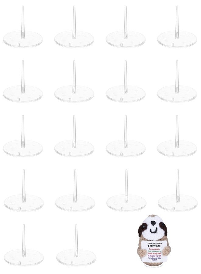 YONHTUTU 20 Pcs Crochet Doll Stands, Knitted Doll Display Holder for Positive Crochet Animals, Positive Potato Stand, Transparent Base for Positive Turtle Sunflower Shark - Image 1