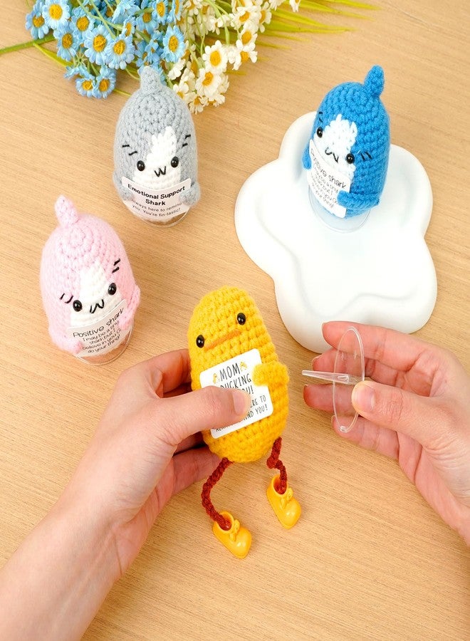 YONHTUTU 20 Pcs Crochet Doll Stands, Knitted Doll Display Holder for Positive Crochet Animals, Positive Potato Stand, Transparent Base for Positive Turtle Sunflower Shark - Image 4