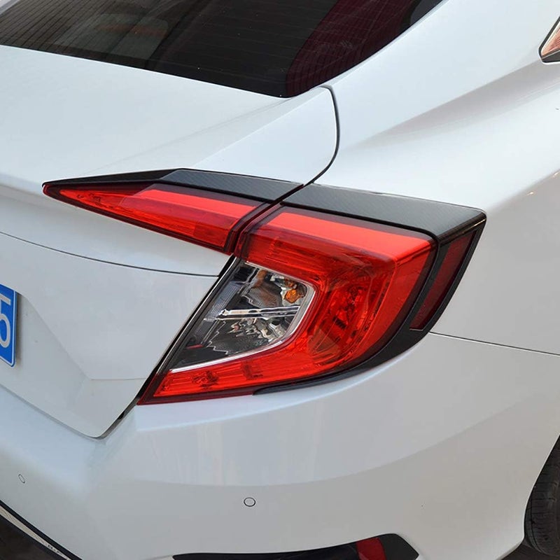 Kadore Carbon Fiber Tail Light Eyebrow Cover Trim for Honda Civic - Image 2