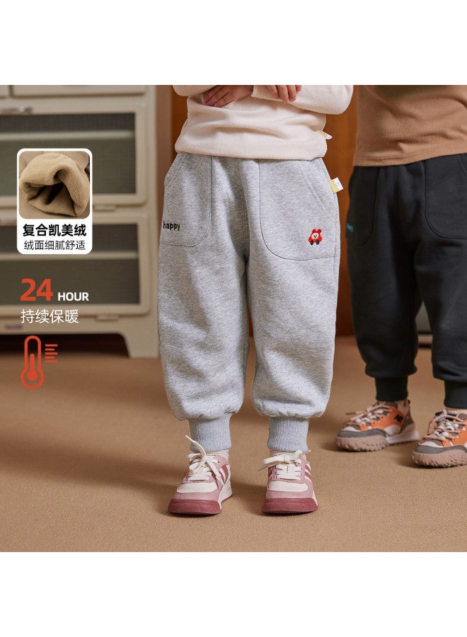 Doodle Home kids' Pants Winter Unisex Joggers Warm Fleece-lined Trousers Trendy Baby & Children's Clothing - Image 2
