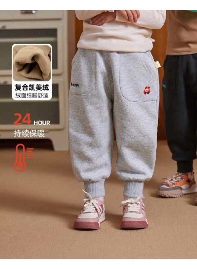 Doodle Home kids' Pants Winter Unisex Joggers Warm Fleece-lined Trousers Trendy Baby & Children's Clothing - Image 1