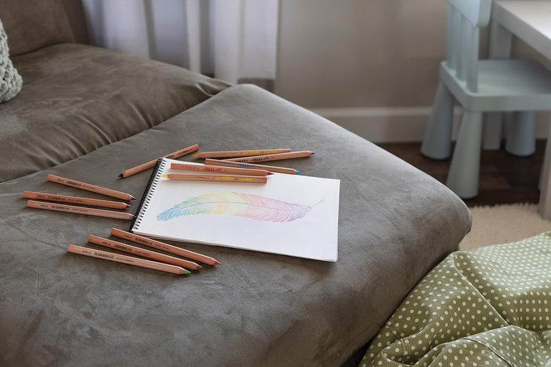 Lyra Waldorf Selection Giant Triangular Colored Pencil, Unlacquered, Set of 6 Super Ferby Pencils, Assorted Colors (3711061) - Image 4