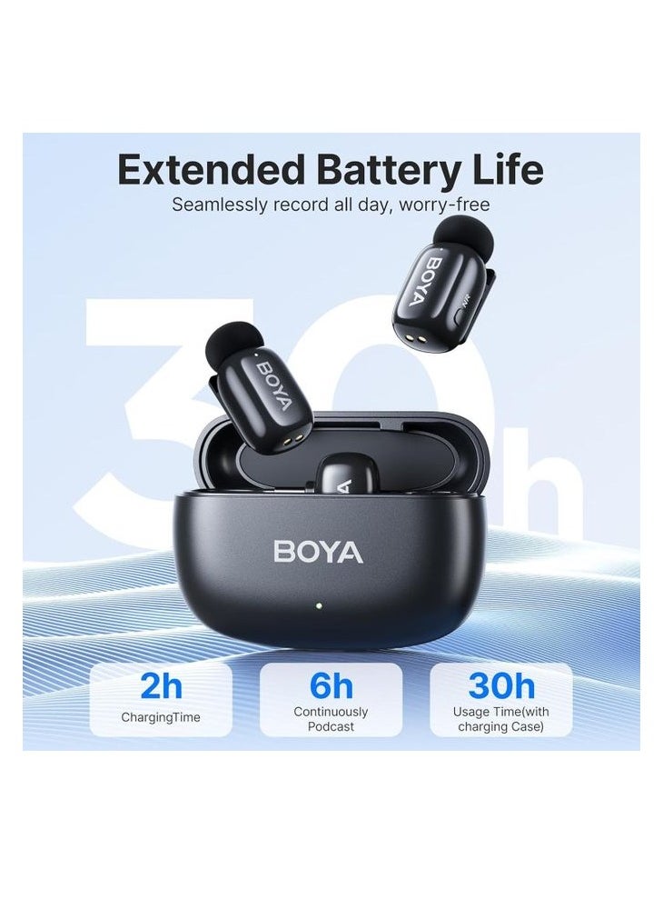 BOYA - Boya Mini-15 Wireless Microphone for iPhone with MFi Certified Ligntning Interface,Noise Cancellation, 30H Battery Life with Charging Case,Voice Changer Microphone,iPhone Microphone for Video Recording - Image 1