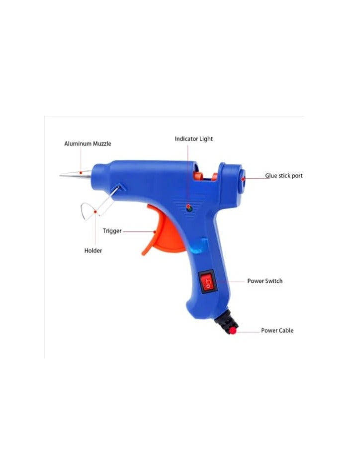 Powerful Handheld High Viscosity Glue Gun for Home Industrial Use with On/Off Button, Blue (20W, 7mm Melting Glue Stick)  - Image 2