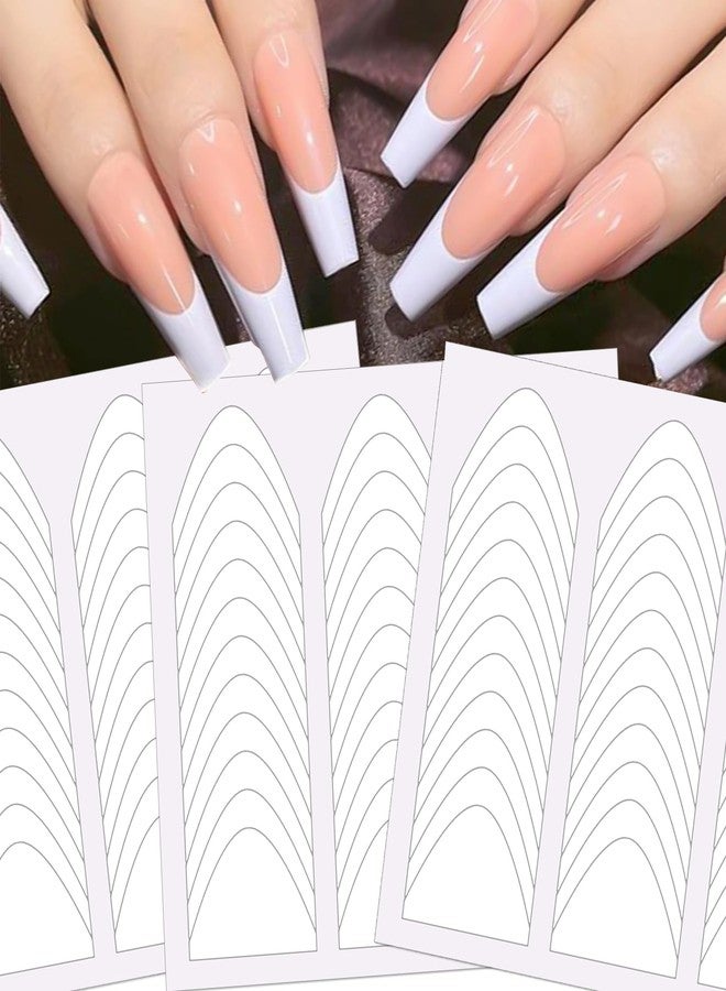 HYWWPFLAY 1980 Pieces French Tip Nail Guides Smile Line Stickers Moon Shape Nails Design Nail Stencils Self-Adhesive French Nail Stickers French Manicure Strips Tool Nail Tape (60 Sheets) - Image 1