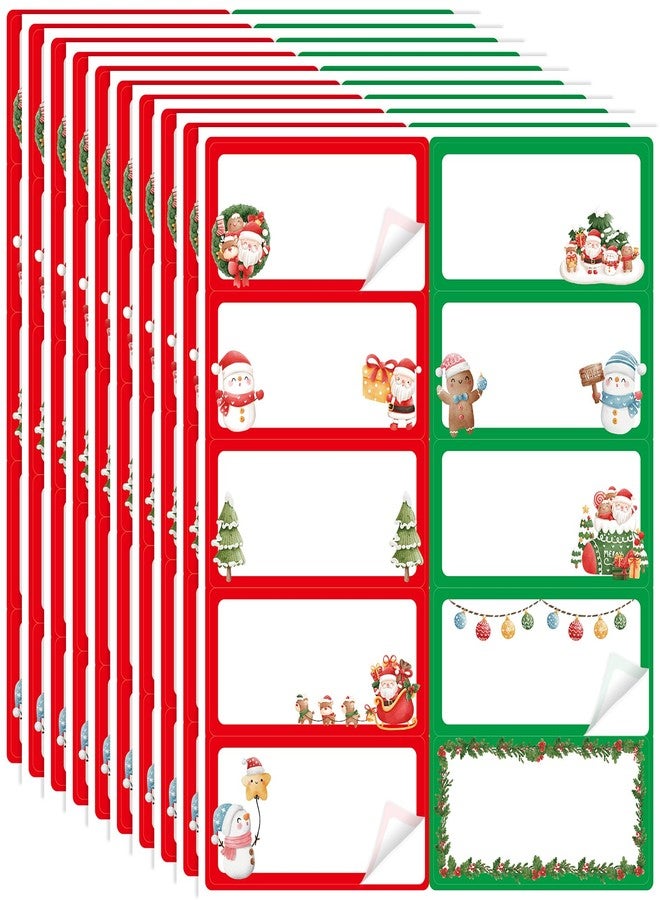 Ceiba Tree Christmas Address Labels Stickers 2 x 4 Inch Printable Mailing Labels Santa Snowman Wrapping Tags for Package Envelopes Boxes 200Pcs 10 Designs - Image 1