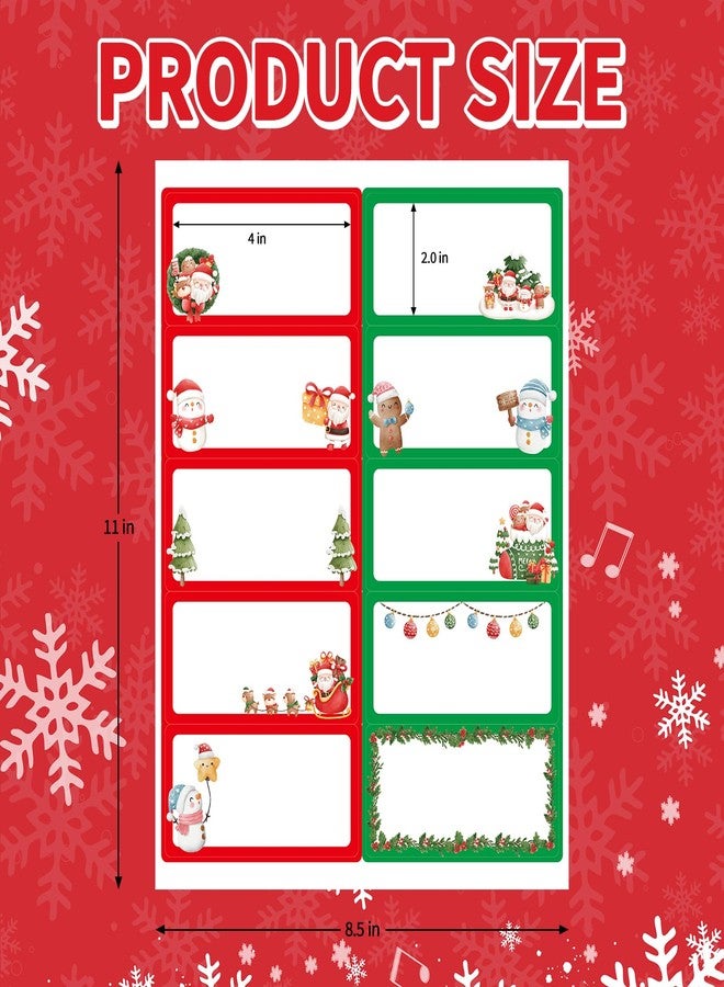 Ceiba Tree Christmas Address Labels Stickers 2 x 4 Inch Printable Mailing Labels Santa Snowman Wrapping Tags for Package Envelopes Boxes 200Pcs 10 Designs - Image 2