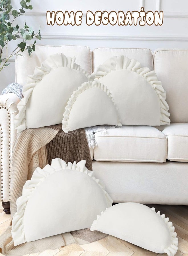 EVOLVEOVER Dumpling Plush Toy Dumpling Decorative Throw Pillow Soft Food Plushies Funny Dumpling Stuffed Animal White(23.6in) - Image 4