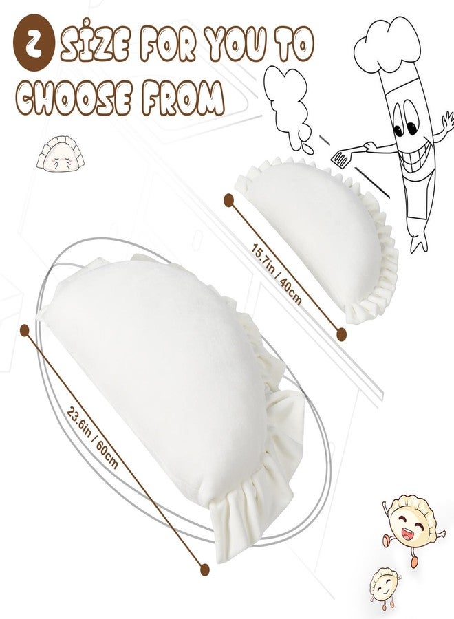 EVOLVEOVER Dumpling Plush Toy Dumpling Decorative Throw Pillow Soft Food Plushies Funny Dumpling Stuffed Animal White(23.6in) - Image 3