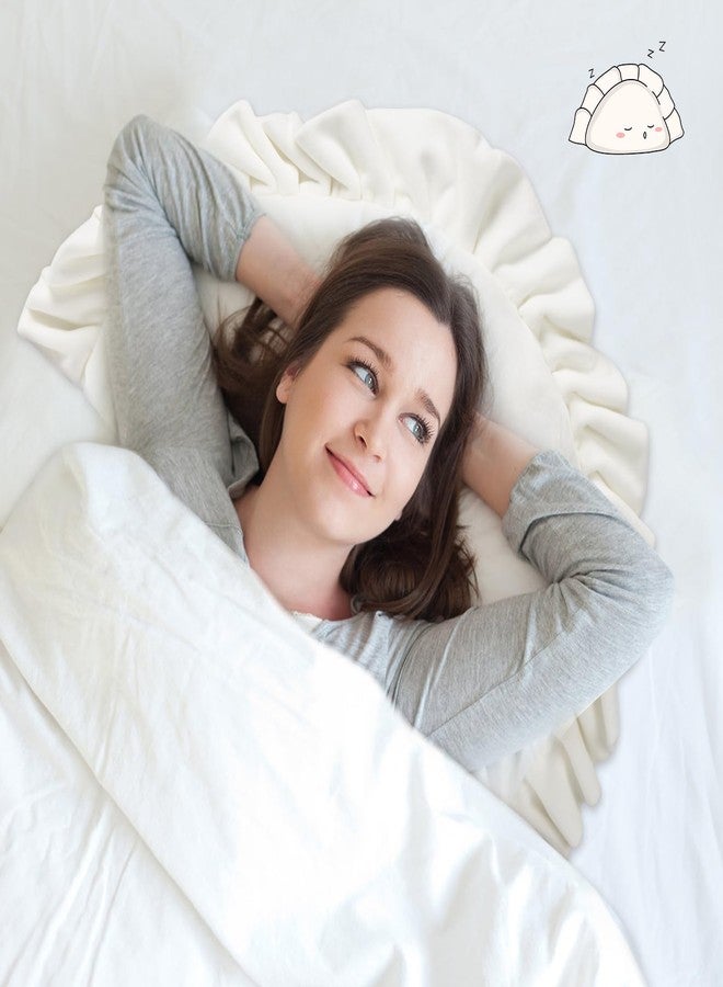 EVOLVEOVER Dumpling Plush Toy Dumpling Decorative Throw Pillow Soft Food Plushies Funny Dumpling Stuffed Animal White(23.6in) - Image 5